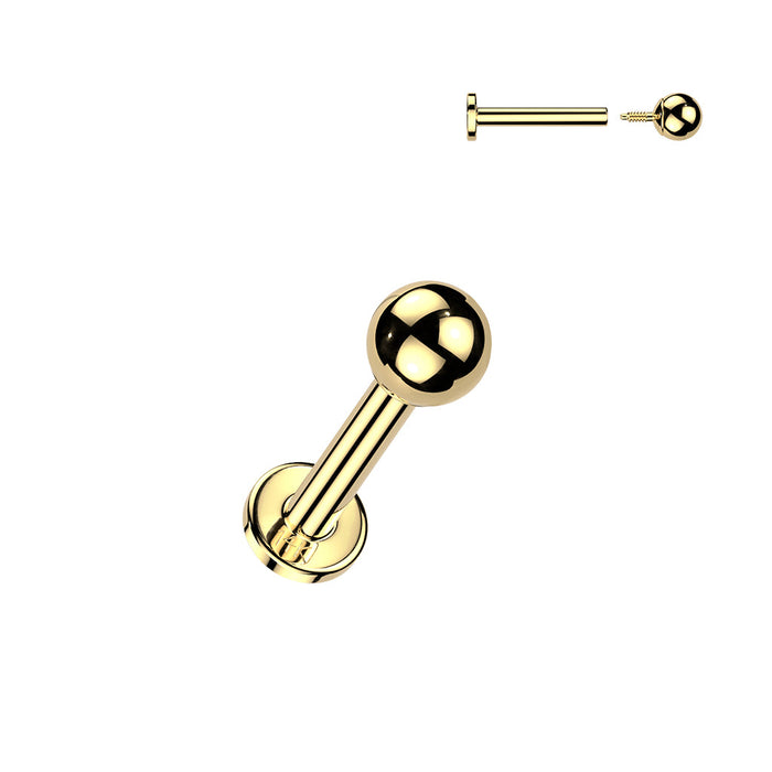 14kt Gold Internally Threaded Labret