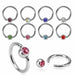 Gem Ball Captive Ring 20G - 14G