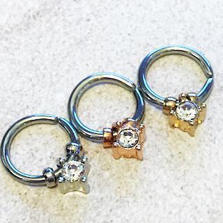 Gem Bead Ring 18G 16G