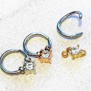 Gem Bead Ring 18G 16G