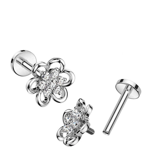 Gem Centre Flower Labret 16G