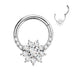 Gem Flower Hinged Ring 16G 8mm