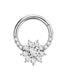 Gem Flower Hinged Ring 16G 8mm
