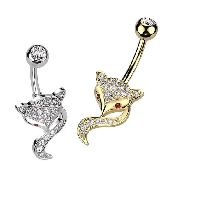 Gem Fox Belly Bar 14G
