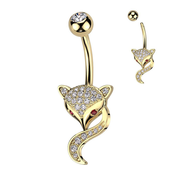 Gem Fox Belly Bar 14G