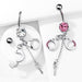 Gem Handcuff Belly Bar 14G
