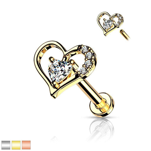 Gem Heart I.T. Labret 16G