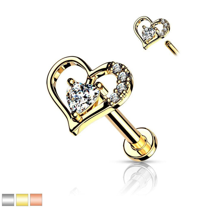 Gem Heart I.T. Labret 16G