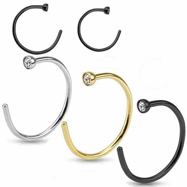 Gem Nose Hoop 22G 20G