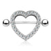 Gem Paved Heart Nipple Shield 14G (Single)