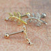 Gem Paved Leaf Cartilage Bar 16G