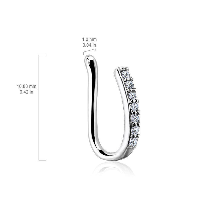 Gem Paved Non-Piercing Nose Ring