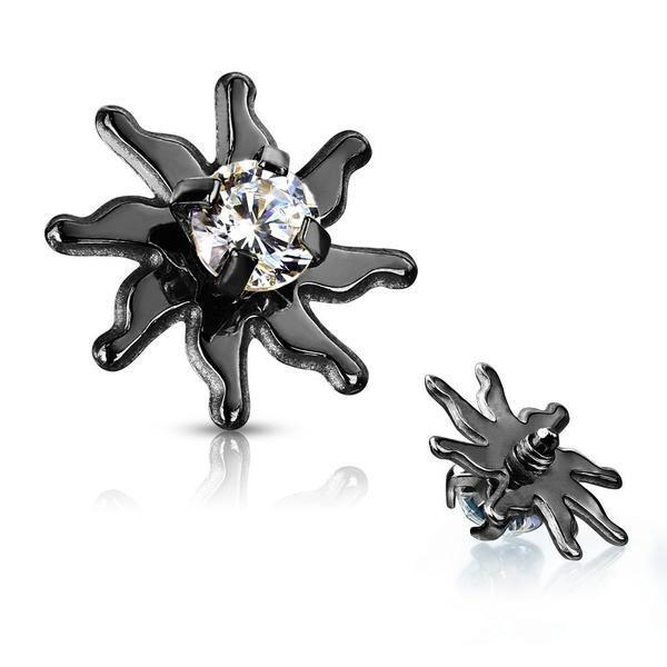 Gem Starburst Dermal Top 14G