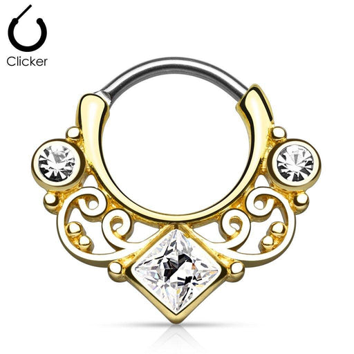 Gem Swirls Septum Clicker 16G