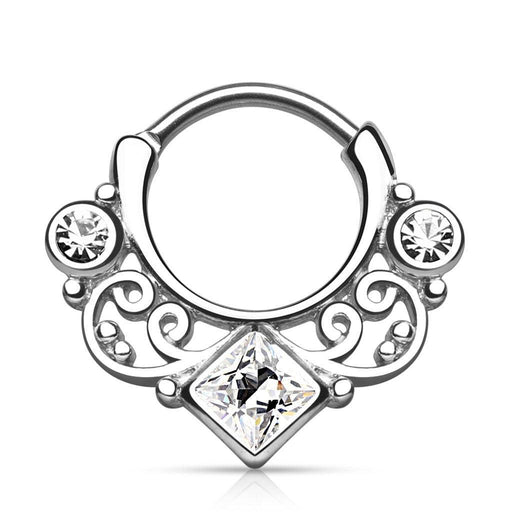 Gem Swirls Septum Clicker 16G