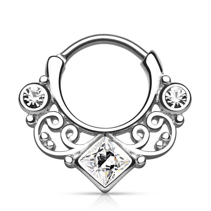 Gem Swirls Septum Clicker 16G