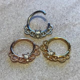 Gemmed Filigree Ring 16G