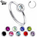 Gemmed Nose Ring 20G