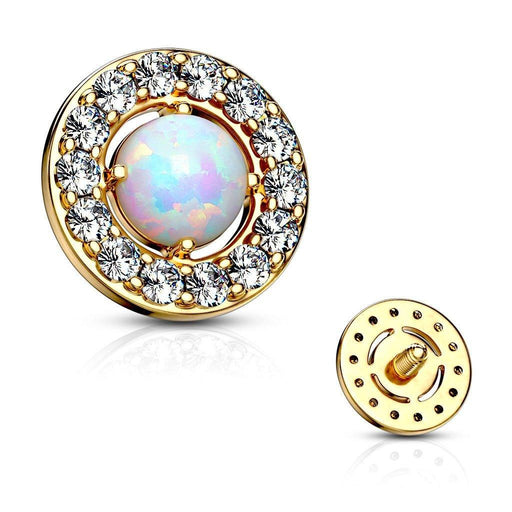 Gemmed Opal Dermal Top 14G