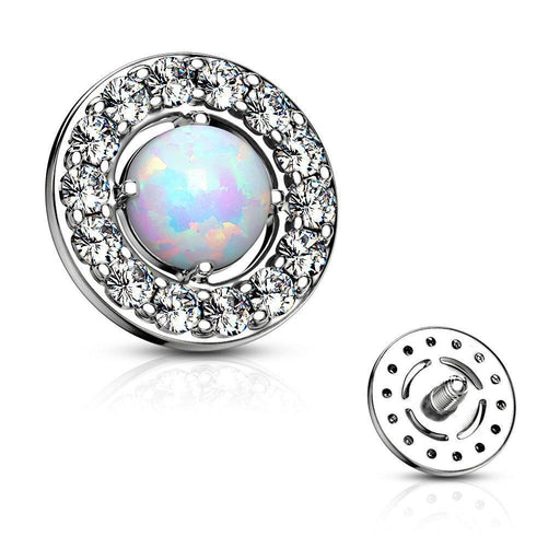 Gemmed Opal Dermal Top 14G