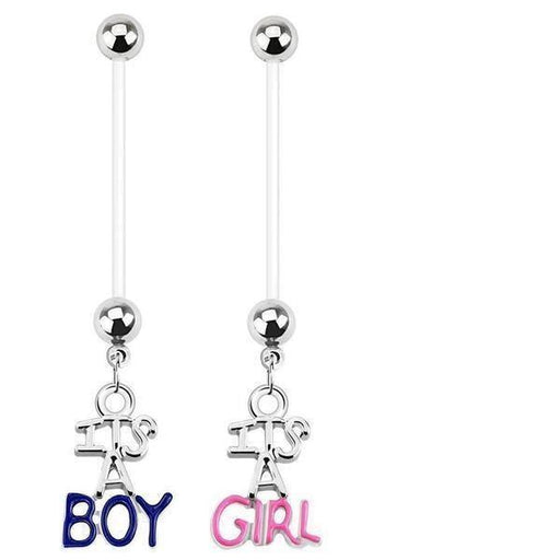 Gender Pregnancy Belly Bar 14G
