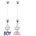 Gender Pregnancy Belly Bar 14G