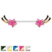 Glitter Opal Shooting Star Nipple Bar 14G