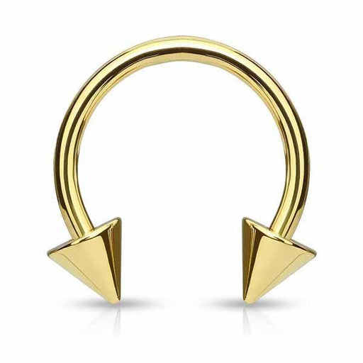 Gold IP Spike Horseshoe 16G 14G