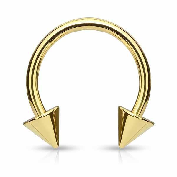 Gold IP Spike Horseshoe 16G 14G