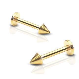 Gold IP Spike Labret 16G