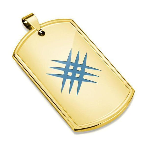 Gold Lazer Etched Stainless Steel Pendant