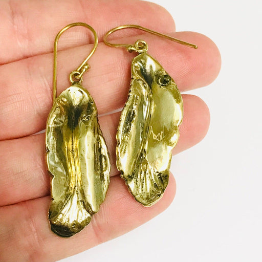 Gold Leaf Earring Hook PAIR