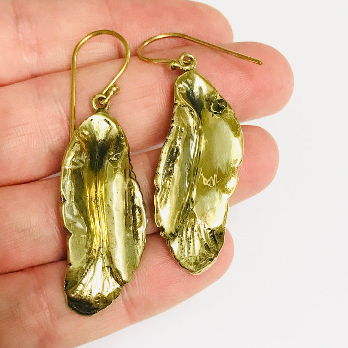 Gold Leaf Earring Hook PAIR