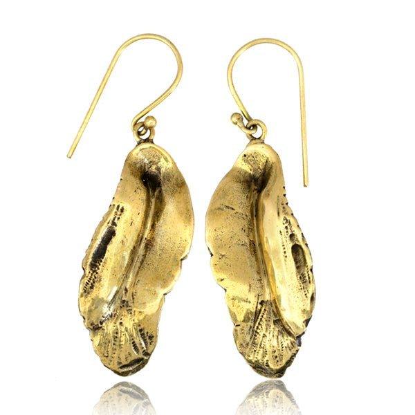 Gold Leaf Earring Hook PAIR