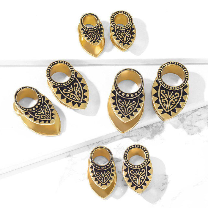 Gold Plated Copper Filigree Tunnel PAIR