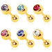 Gold Plated Gem Cartilage Bar 16G