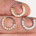 Gold Plated Gem Paved Septum Clicker 16G
