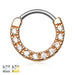 Gold Plated Gem Paved Septum Clicker 16G