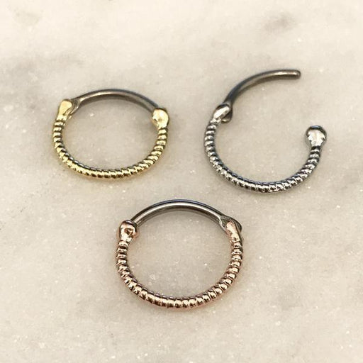 Gold Plated Twisted Septum Clicker 16G