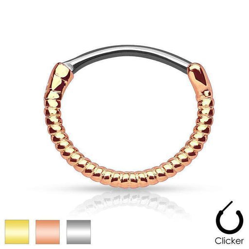 Gold Plated Twisted Septum Clicker 16G