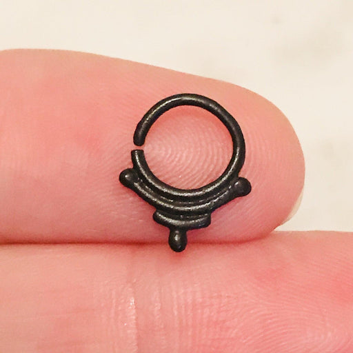 Gun Metal Triple Drop Ring 18G