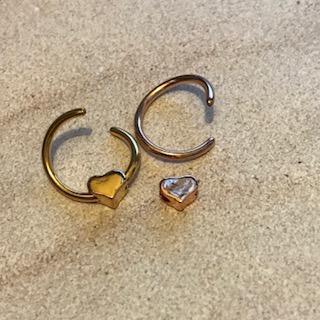 Heart Bead Ring 18G 16G