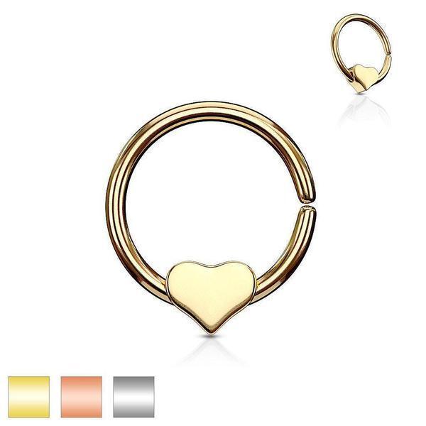 Heart Bead Ring 18G 16G