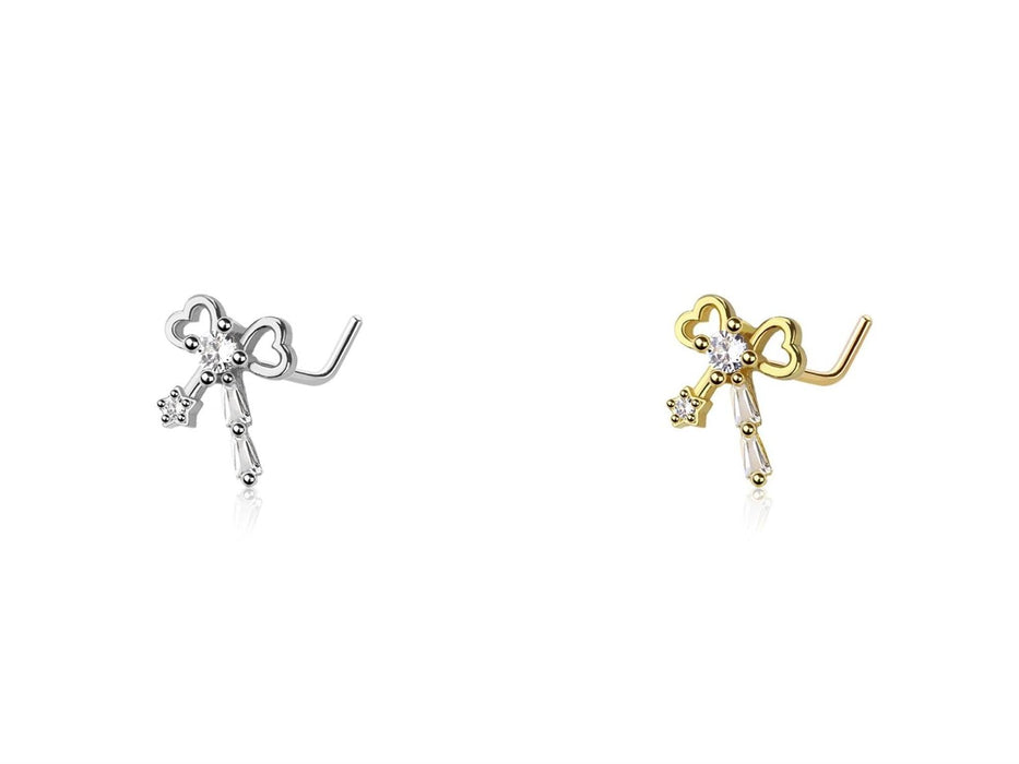 Heart Bow Nose L Bend 20G