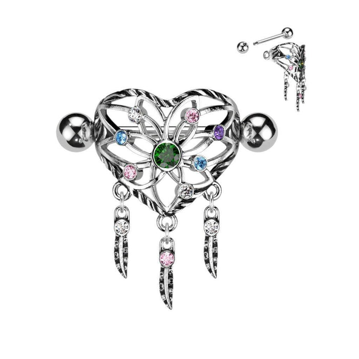 Heart Dreamcatcher Nipple Cuff 14G (Single)