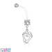 Heart Feet Pregnancy Belly Bar 14G