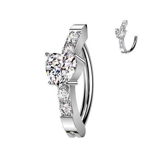Heart Hinged Belly Bar 14G