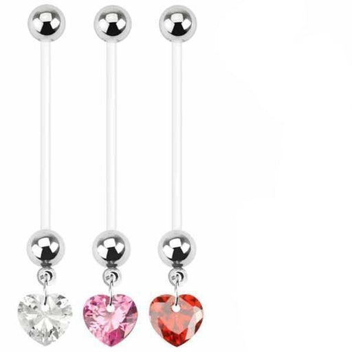 Heart Pregnancy Belly Bar 14G