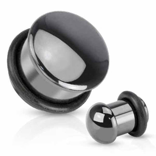 Hematite Stone Dome Plug 4mm-16mm