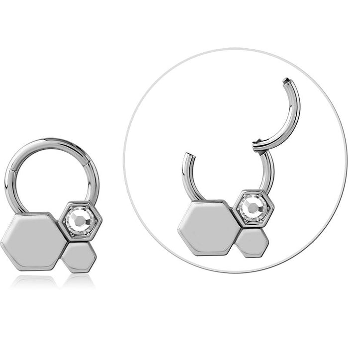 Hex Cluster Hinged Ring 16G